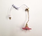 Dollhouse Ceiling Light Frosted Flower Shade Pink 1 12 Scale 12 Volt With Plug
