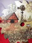 Dad Gift 6    Saw Blade Art Hand Painted Red Barn Windmill W  Stand Father   s Day
