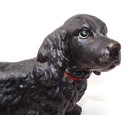 Heavy Vintage Cast Iron Black Cocker Spaniel Doorstop - Orig Pt -11  Long - 7 Lb