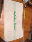 Vintage Holiday Inn Hotel Bath Towel Green Stripe Script Logo 1970s Retro