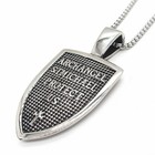 Saint St Michael Archangel Medal Shield Pendant Necklace Stainless Steel