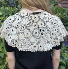 Large Antique Edwardian Victorian Irish Lace Collar Handmade