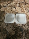 Vtg  Set 2 Milky White Glass Ashtrays Mid Century  Retro Style