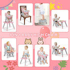 8 In 1 Baby High Chair  Toddler Dining Booster Seat For Eating pink