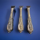 Set Of 3 Wallace Rose Point Sterling Silver Large Dinner Knife 9    Long