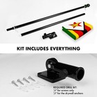 Combo  6 Ft Aluminum Flagpole Black   Zimbabwe Zimbabwean Flag Printed 3x5 Ft
