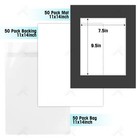 11x14 White Picture Mats   Backing  bags For 8x10 Photo Acid Free 50 Pack