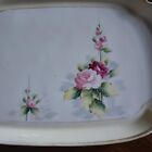 Vtg Nippon Hand Painted Dresser Vanity Tray With Roses  Gold Boarders  11 5 x 8 