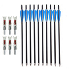 12pcs 20inch Crossbow Bolts Carbon Arrows  12pcs Hunting Broadheads  quiver Tube
