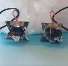 Orgone Merkaba Pendant  Large Copper Wrap Black Tourmaline Merkaba Necklace