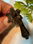 2 Antique Brass Drawer Pulls Handles Teardrop Tear Vintage Cabinet Door Knobs