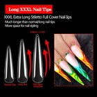 600pcs No Curve Stiletto Nail Tips  Xxxl Extra Long Stiletto Full Cover Nail    
