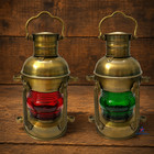Nautical Marine Brass Boat Light Antique Hanging Oil Lamp Ship Anchor Lantern