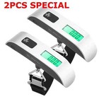 2pcs Portable Travel Lcd Digital Luggage Scale Electronic Weight 50kg 10g Us