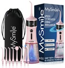 Mysmile Lp221 Cordless Water Flosser For Teeth W  Uv Light 8 Jet Picks Pink