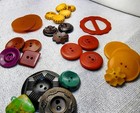 Bakelite Butterscotch Buttons Lot Cherry Amber Scarf blouse Clip Vintage Tested 