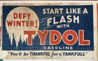 Vintage Rare Tydol Oil Gasoline Canvas Banner Flying A Gas Station Advertising    