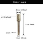 1 4  Shank Coarse Diamond Burr 60 Grit Grinding Bits For 60 Grit 