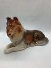 Vintage Ceramic Collie Dog Lassie Laying Down Nippon Yoko Boeki Japan Rare 5 5   