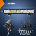 20-inch 126w Led Light Bar Spot Flood Combo W  16awg 1-lead Harness Kit
