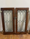 Antique Leaded Glass Windows Architectural Salvage Set Of 6