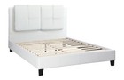 Eastern King Size Bed 1pc  Bed Set White Faux Leather Upholstered Tufted Bed Fra