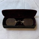 Antique 1911 Gold Filled Pince Nez Spectacles W Case Optical Collectible