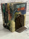 Cast Iron Artifact Bookend Antique The Sower Heavy Pair 2 Piece Set Vintage 1920