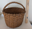 Antique Splint split Oak Wood Woven Basket Handle 19 20th Century Primitive 14 