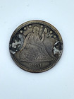 1861 Civil War Seated Liberty Silver Quarter Love Token Ld