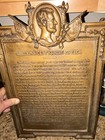 Antique Cast Metal Plaque Of The Gettysburg Address With Abe Lincoln 19 5 X 13 5