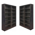 Home Square 2 Piece Traditional Double Wide Wood Bookcase Set In Espresso