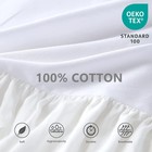 Biselina White Ruffled Bed Skirt 18-inch Tailored Drop Cotton Voile Dust Ruffle