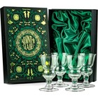 Absinthe Glasses Set Of 4 Hand-blown Vintage Crystal Goblets Cocktail Hour New