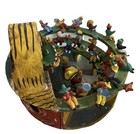 Candelario Medrano Large Clay Mexican Folk Art Mariachi Rooster Fight 30 Men 12   