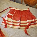 2 Vintage Apron Embroidered Sheer Hand Made