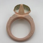 Vintage 50   s Pink Diamond Ring Baby Rattle Silver Glitter