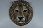 Vintage Ceramic Lion Face Head Mask Hanging Wall Decor Safari Africa Carnival