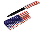 Comb Knife 6 5 In Overall Black Blade Self-defense Tactical - Usa Flag