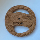 Large Pierced Vintage  Burwood  bird  Button 1-7 16  e4