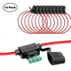 10 Pack 12 Gauge Atc In-line Blade Fuse Holder Ofc Wire Protection Power Socket