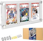 35pt Graded Acrylic Display Case - 3-slot Clear Wall Frame For Collectible Tr   