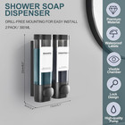 Shampoo Conditioner Shower Soap Dispenser 2 Chamber Wall Mount Black  
