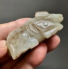Rare Ancient Chinese Eastern Zhou Dynasty Carved Nephrite Jade Of Bull