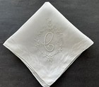 A  Vintage White Hankie Madeira Style Hand Embroidered Monogram C Wedding Bride