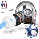 Full Face Respirator Mask Organic Vapor Protection Anti Fog Eye Nose Shield