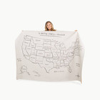 Gathre Large Usa Map Tapestry Kids  Floor Mat  Water-resistant Faux Leather Baby