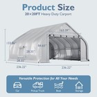20 X 20 Heavy Duty Carport With Galvanized Steel Frame  Portable Garage Shelter