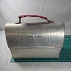 Vintage American Thermos Brand V Dome Top Lunch Box Retro Aluminum