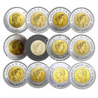          Full Set Canada Colored Toonie Rare  2 Dollars 12-coins Set  2017 - 2024